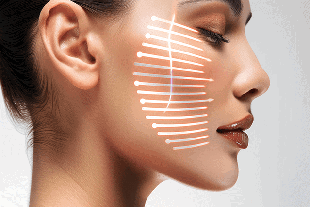 High-tech facial treatment with LED therapy and contouring, promoting skin rejuvenation and anti-aging benefits at The Wellness Drip INC wellness clinic in Holyoke, MA.