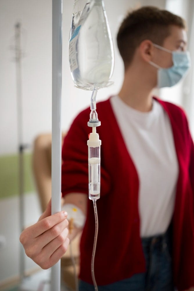 IV therapy hydration drip for health and wellness at The Wellness Drip INC, MA wellness clinic offering Ketamine Therapy, NAD+ infusions, and weight loss services.