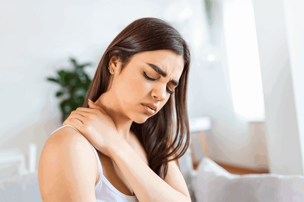 Neck pain and discomfort relief from wellness therapies at The Wellness Drip INC, MA.